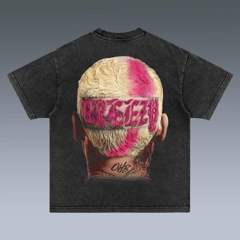 C.BROWN BIG HEAD 2 SIDES Cotton Vintage Shirt To Match Sneaker Hiphop Clothing Rapper Merch Shirt, Hiphop Tour Concert 2024, Gift For Fan Y2K Aestheti