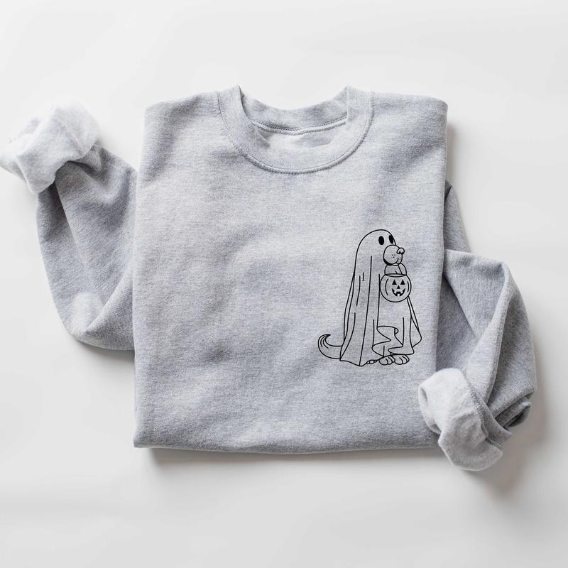Cute Halloween Dog Sweatshirt, Ghost Dog Shirt, Happy Halloween 2024, Halloween Dog Lovers Tshirt, Halloween Gifts