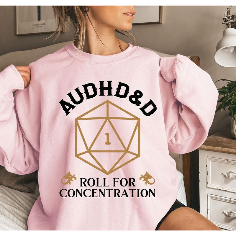 AUDHD&D Shirt, AUDHD Sweatshirt, Autism Awareness , DnD D20 Shirt, ADHD, Inclusion Shirt, Actually Autistic, Neurotypical Gift, Minds of All Kinds, Sweatshirt For DnD Fans