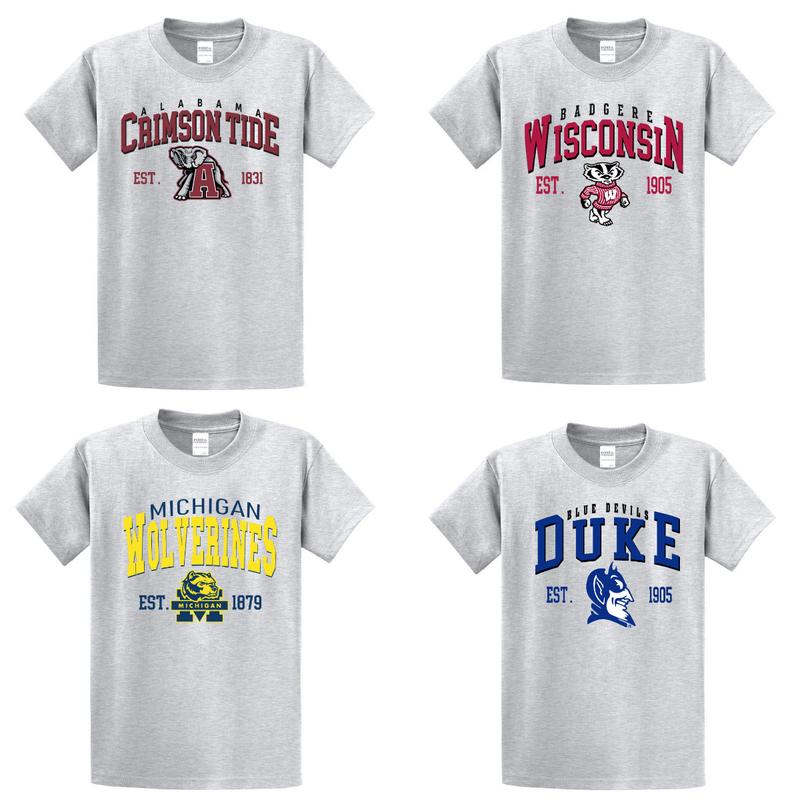 ASH T-SHIRT Vintage NCAA College Mascot EST All Teams Sport Football Basketball Classic Sweater Pullover Long Sleeve Sweatshirts Christmas t shirt Men