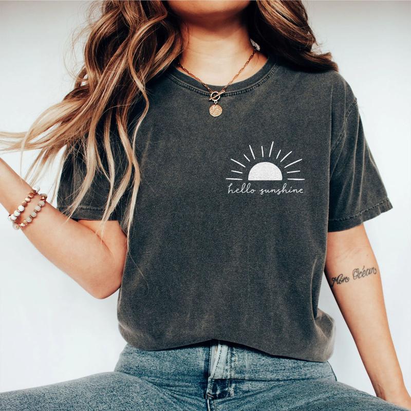 Hello Sunshine Comfort Shirt, Beachy Women Shirts,Beachy Tee,Beach Outfits, Summer Shirts, Summer T-Shirt, Vacation Beach Shirt, Sunshine Lover Tee, Beach Women Top