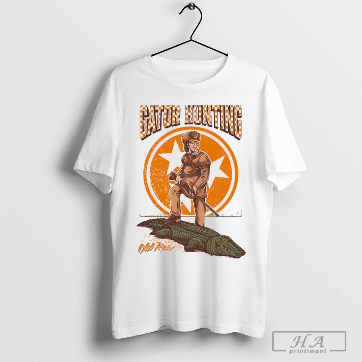 Tennessee State Flag Orange Gator Hunting Football T-shirt