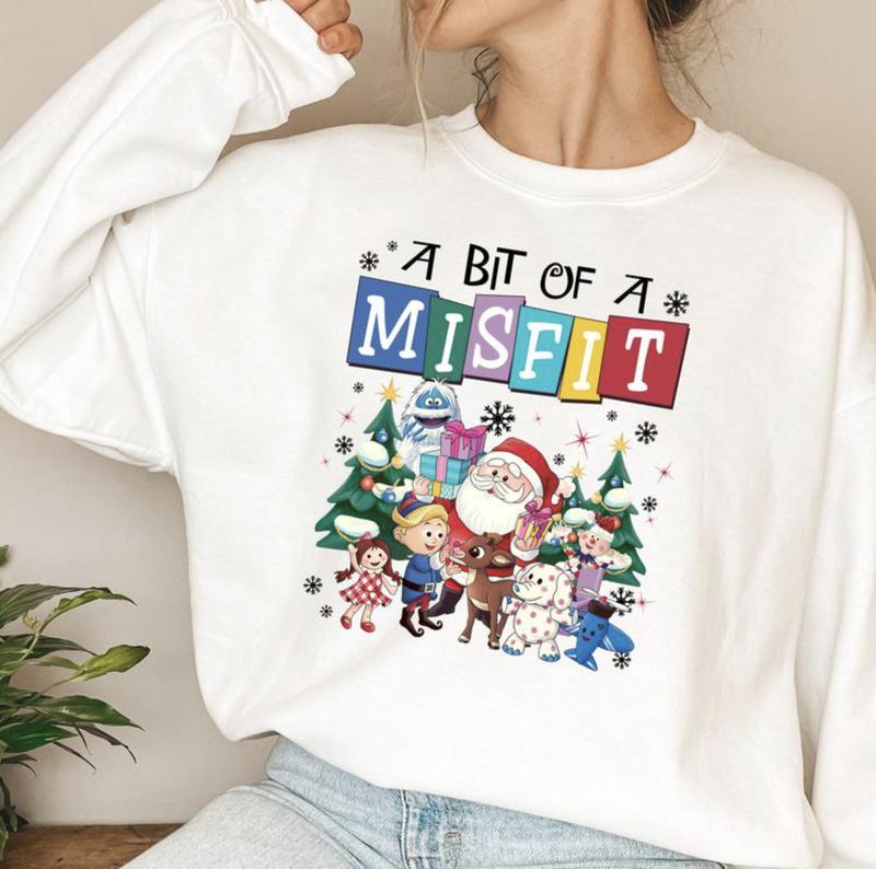 Rudolph The Red Nosed Reindeer Christmas Shirt/Sweatshirt/Hoodie, Retro Crewneck, Gift For Xmas, Cotton, Womenswear Tops