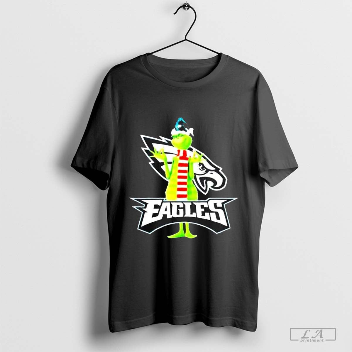 Santa The Grinch Candy Canes Philadelphia Eagles Christmas 2024 T shirt