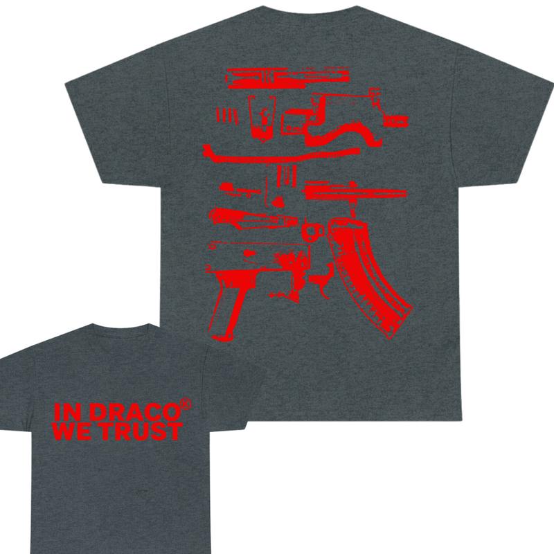 IN DRACO WE TRUST Tshirt , Design Color Red - Full Color , Double Side ,Menswear & Womenswear Tops T-shirt