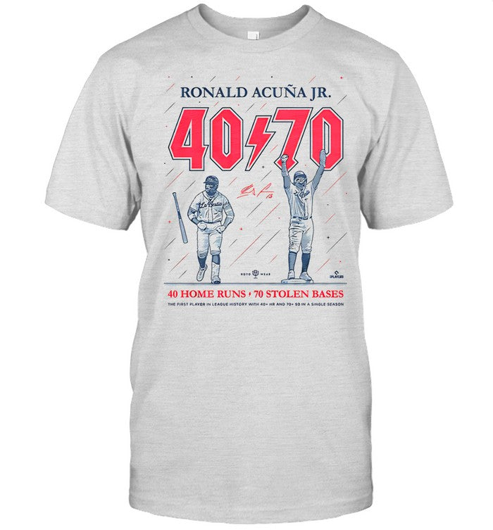 Ronald Acuna Jr 40 Home Runs 70 Stolen Bases Atlanta Baseball Shirt
