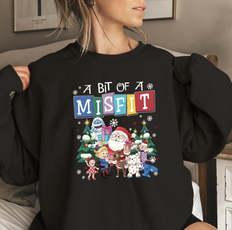 Rudolph The Red Nosed Reindeer Christmas Shirt/Sweatshirt/Hoodie, Retro Crewneck, Gift For Xmas, Cotton, Womenswear Tops