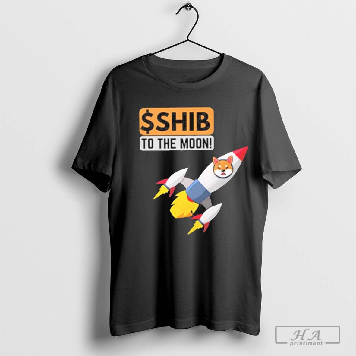 Shib To The Moon Crypto Rocket T Shirt
