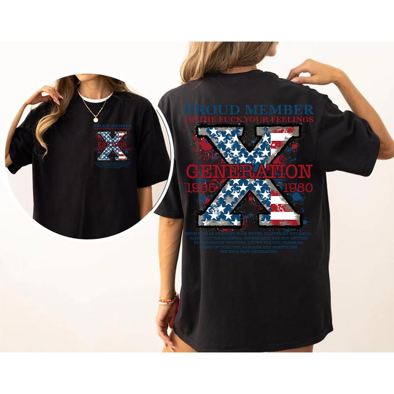 Custom Est.Year Proud Member Hose Water Gen X 2 Side T-shirt, FAFO 1965-1980 Gen X Shirt, Proud Member Generation X Shirt