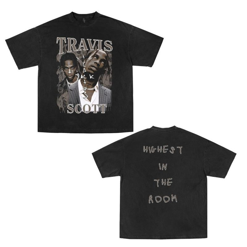 Travis Cactus Tee Cotton Unisex Shirt Rap Shirt Rapper Rap Tee Hiphop Shirt Music Tour Merch Gift for Him Gift For Her Vintage Y2K Hoodie Sweatshirt