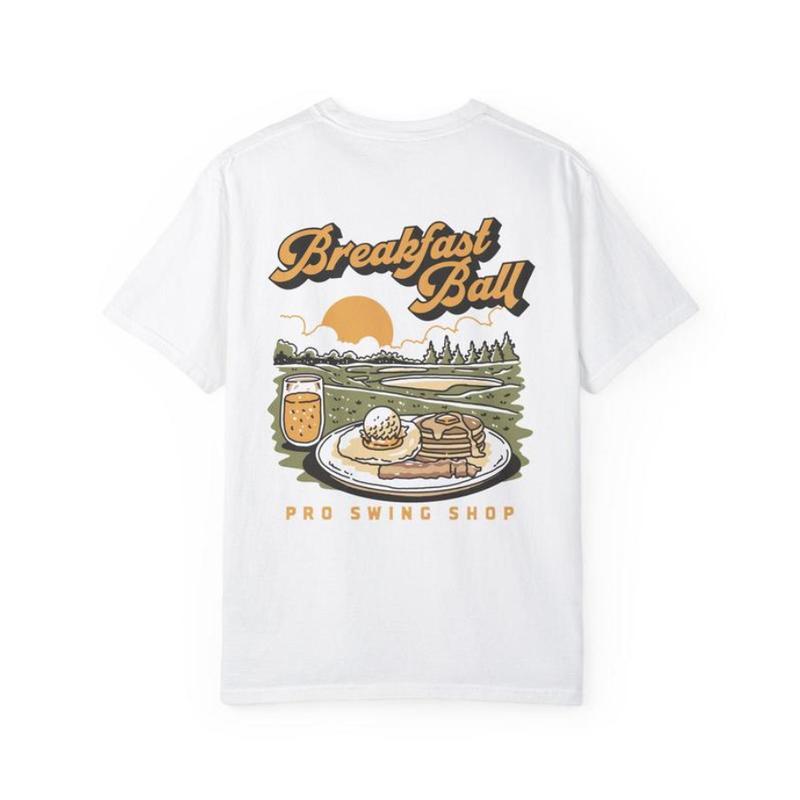 Cotton Breakfast Ball T-Shirt 2 Side, Classic Cotton Short Sleeve Top, Womenswear Tshirt