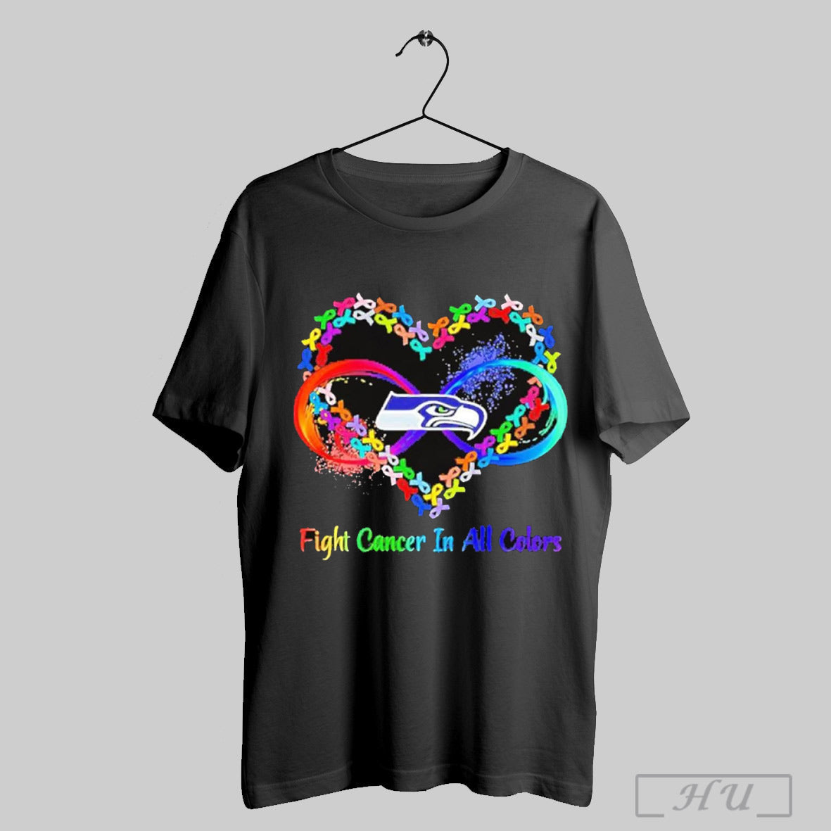 Seattle Seahawks Heart Fight Cancer In All Colors T Shirt Sweatshirt