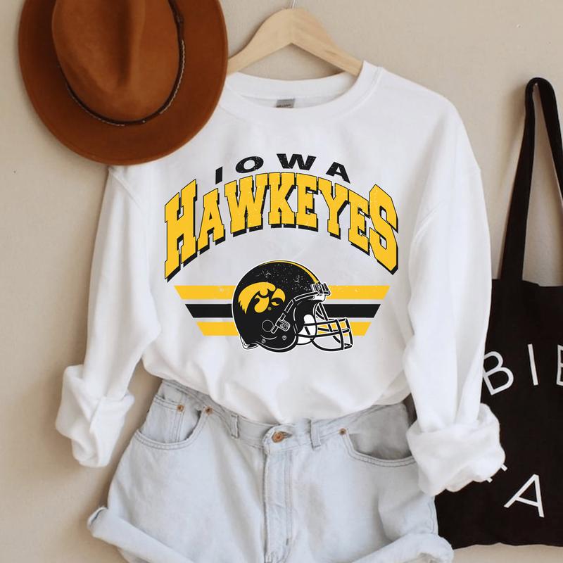 Vintage Iowa Hawkeyes Football Sweatshirt, NCAA Iowa Game Day Gifts, Women's Football Shirt, Trendy Hawkeyes Sweater, College Style Comfort HSW10