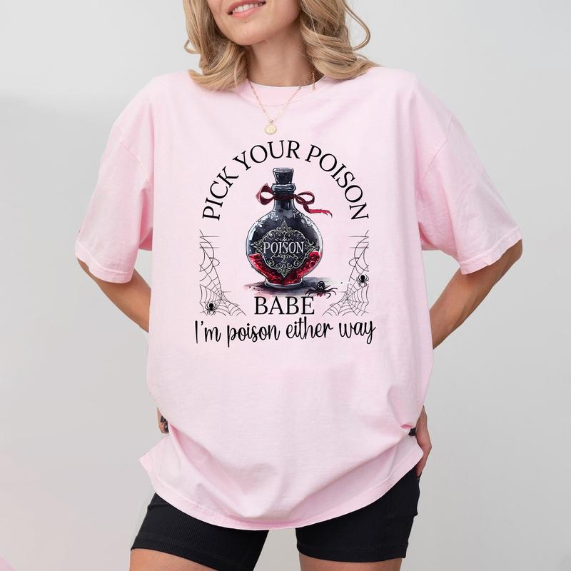 Vintage Pick Your Poison Babe Shirts, Halloween Sweatshirt Gift for Fans