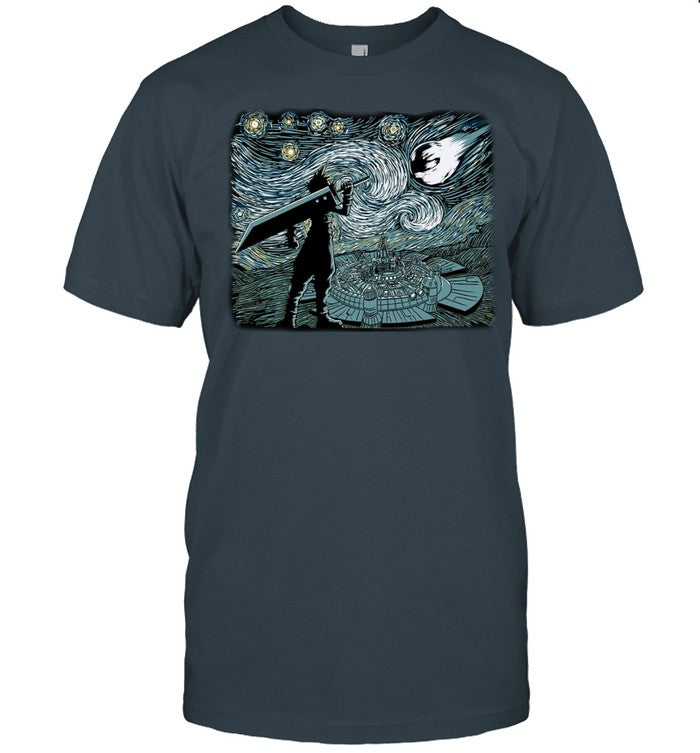 Starry Night Cloud Strife Final Fantasy Tee
