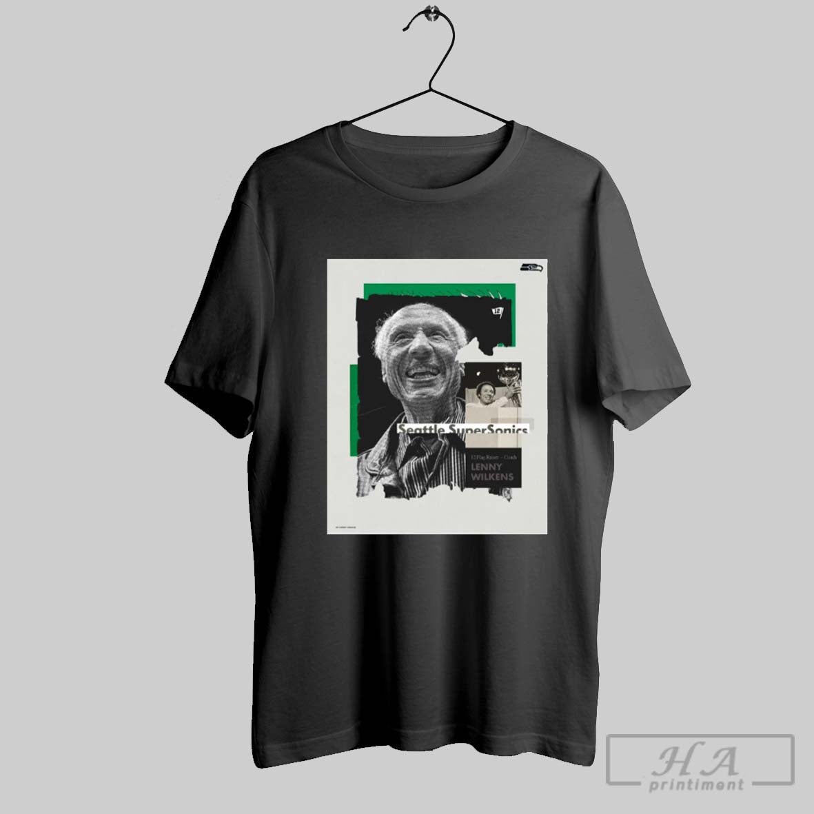 Seattle Super Coach Lenny Wilkens Got Started With The Raising Of The 12 Flag Poster T Shirt