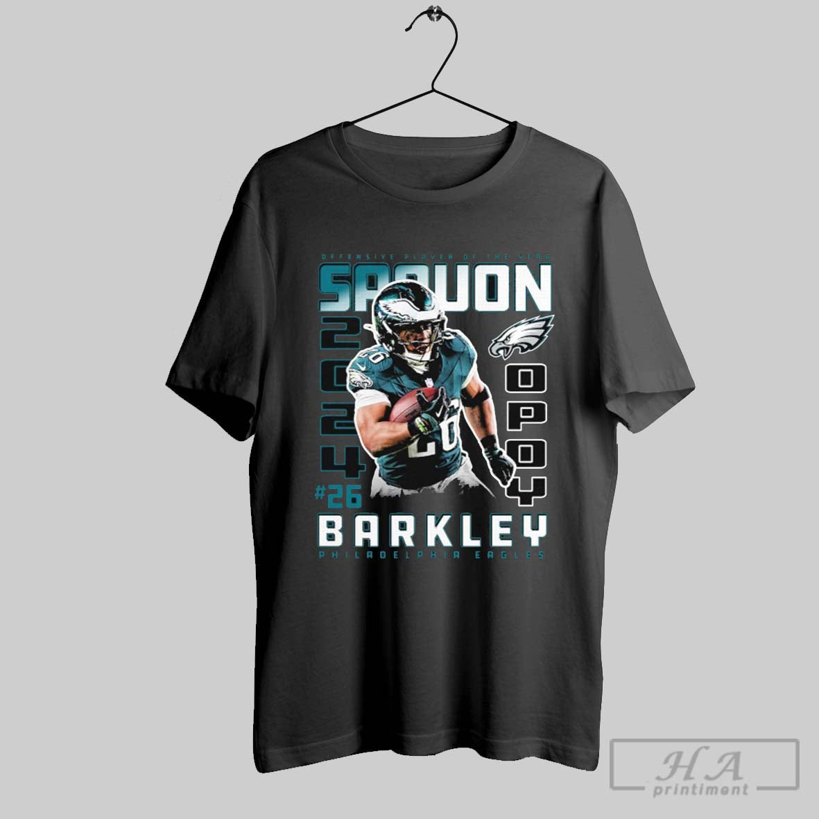 Saquon Barkley 26 Philadelphia Eagles 2024 Opoy Offensive Player Of The Year T Shirt
