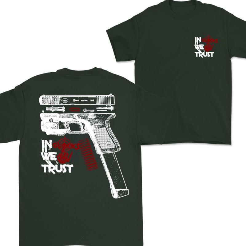 In Glock We Trust Bone Hand Halloween 2 Side T-shirt,Glock Halloween Tee,Bone Hand Halloween Glock Shirt, For Her For Him