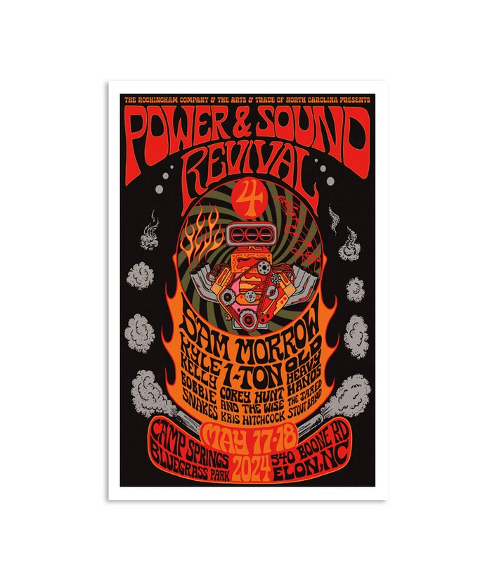 Power & Sound Revival May 17-18, 2024 Camp Springs Bluegrass Park 540 Boone RD Elon, NC Poster