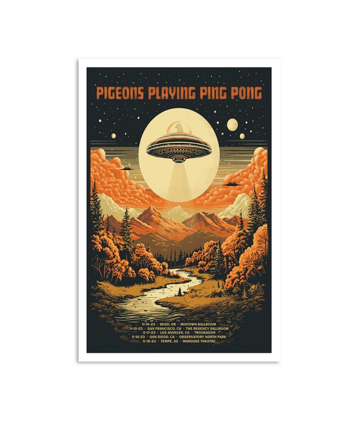 Pigeons Playing Ping Pong November 14, 2023 Midtown Ballroom Bend, OR Poster