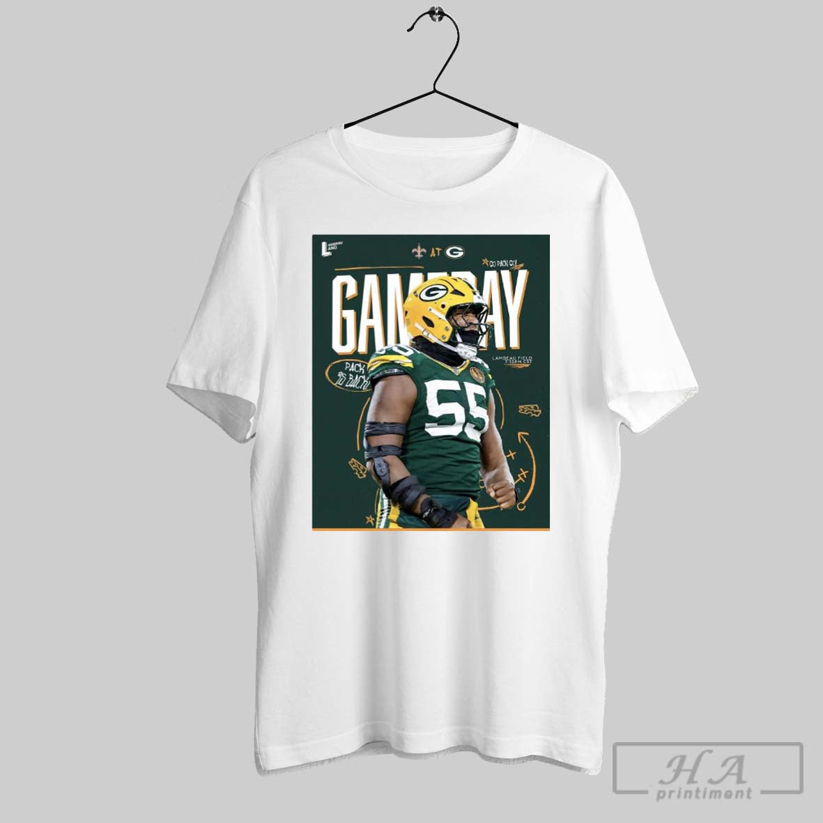 Poster Kingsley Enagbare New Orleans Saints At Green Bay Packers Gameday Pack Go Back Lambeau Field T Shirt