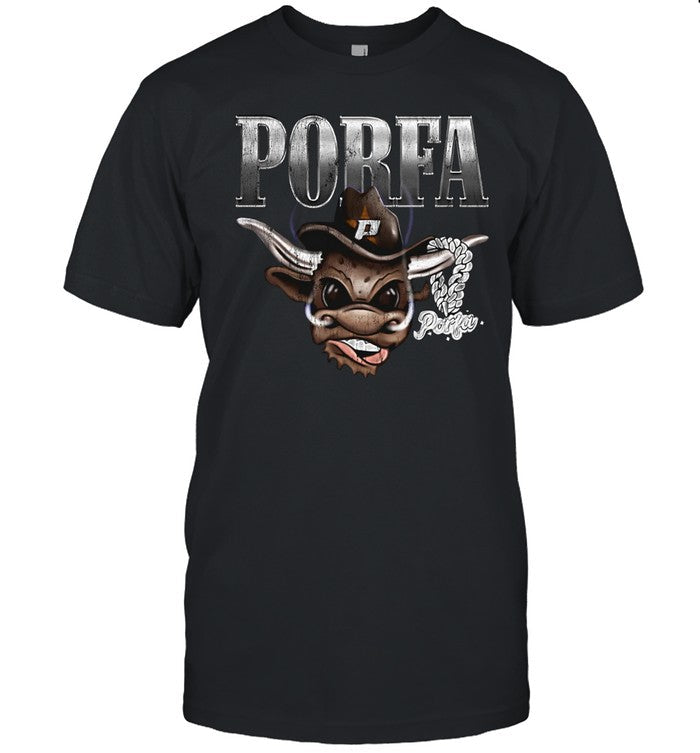Porfa Bull Black T Shirt