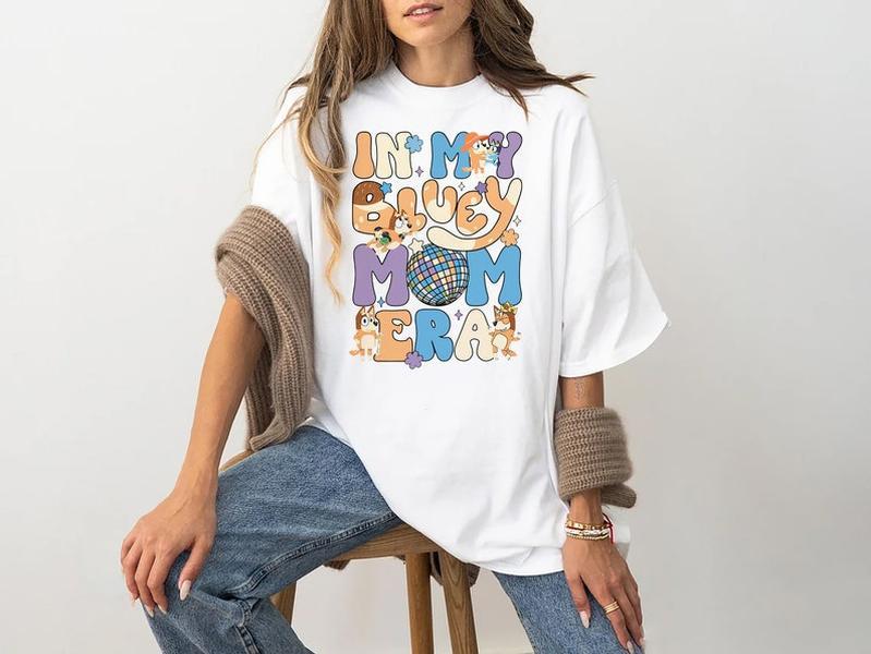 In My Bluey Mom T-Shirt, Bluey Mom Shirt, Bluey Mum Gift, Bluey Cool Mom Club Shirt