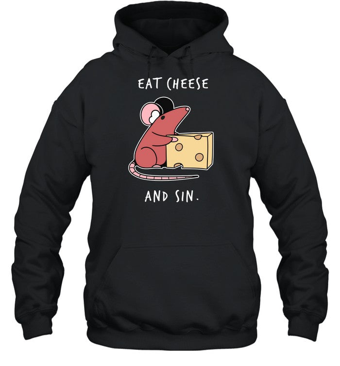 Pirate Software Wearing Eat Cheese And Sin Hoodie