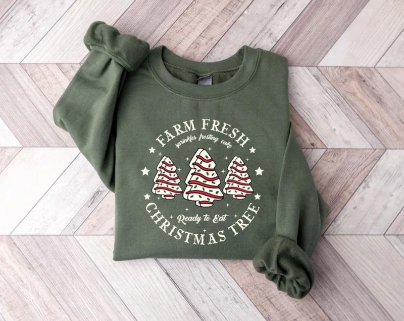 Farm Fresh Christmas Tree SweatshirtShirtHoodie, Retro Crewneck, Gift For Girlfriend, Cotton, Print Tee