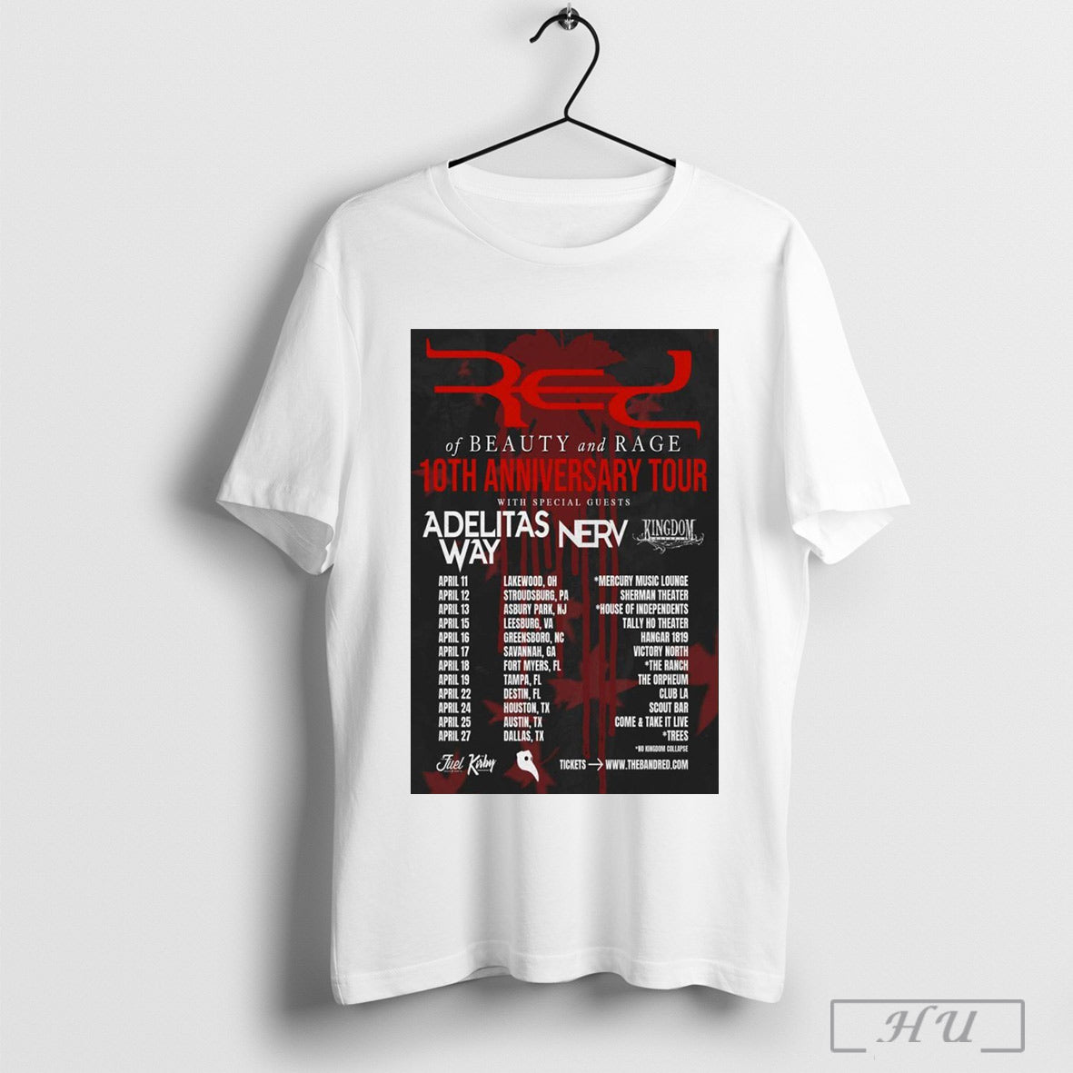 Poster Red Band Of Beauty And Rage 10th Anniversary Tour 2025 T Shirt