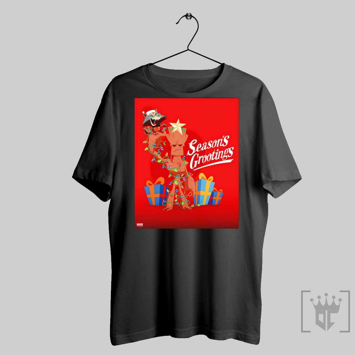 Rocket And Groot Seasons Grootings Merry Christmas T Shirt