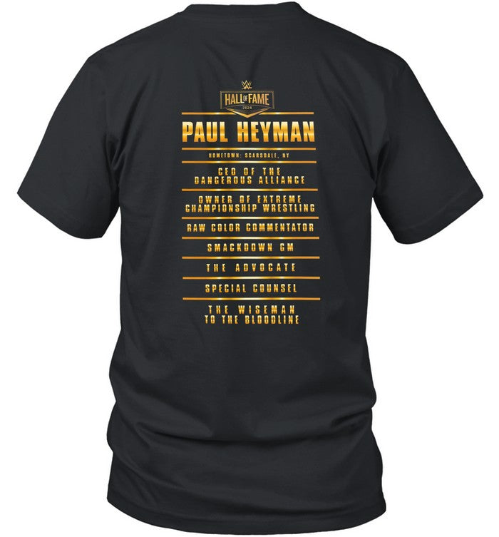 Limited Paul Heyman 2024 Hall of Fame Shirt