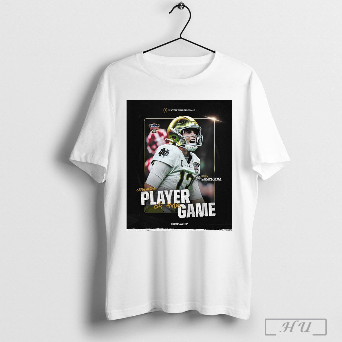 Poster Notre Dame Fighting Irish Riley Leonard Offensive Player Of The Game Cfb Playoff Quarterfinals T Shirt