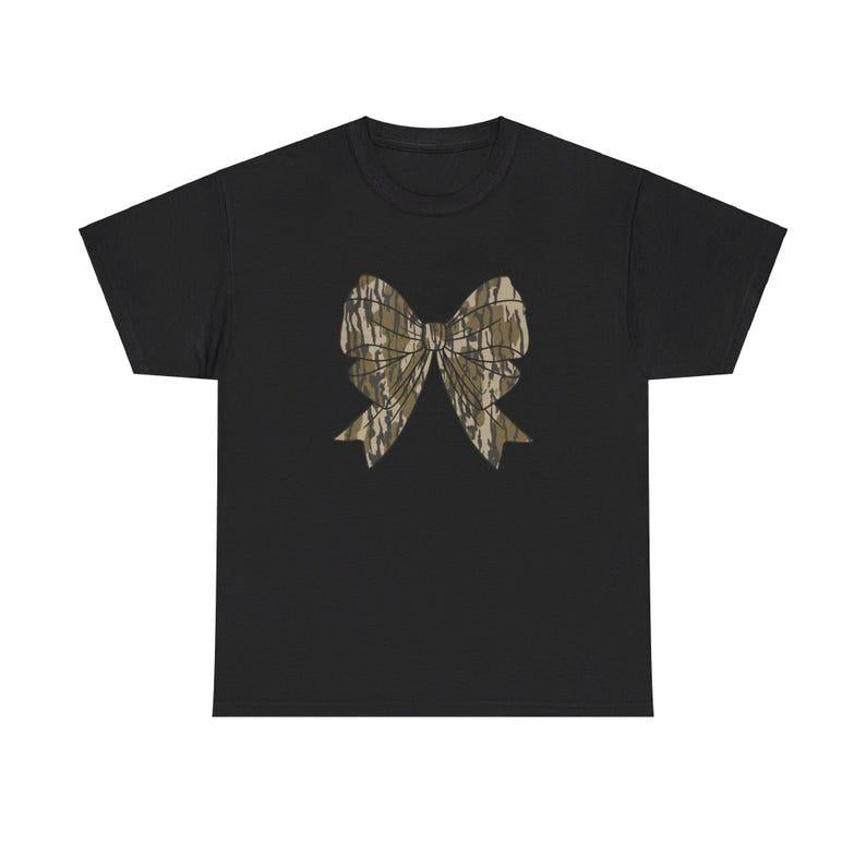 Camo Bow Shirt, Camo Coquete Bow Shirt, Old School Camo Shirt football bow Casual Collar Comfort Cotton Comfort Cotton