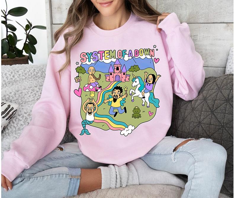 System of a Down Music Band Sweatshirt- Freak On a Leash Funny Vibes Cozy Crewneck Sweater