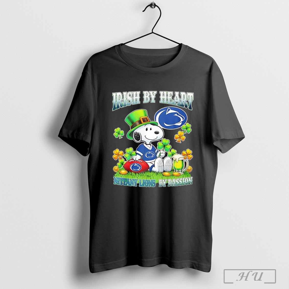St Patricks Day Snoopy Irish By Heart Penn State Nittany Lions By Passion T Shirt