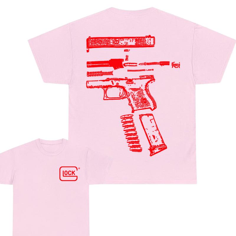 IN GLOCK WE TRUST 2 side T-shirt,Design Red, T-shirt For Men, GIft For Men,Full color, Menswear Top