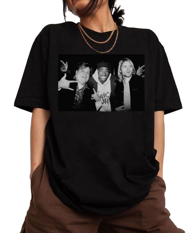 Tupac Shakur Chris Farley and Kurt Cobain Shirt, Vintage Tupac Shakur Shirt, 2Pac 90s Shirt, 2Pac Shakur Shirt, Vintage 90s Bootleg Tupac Shirt, 90s M
