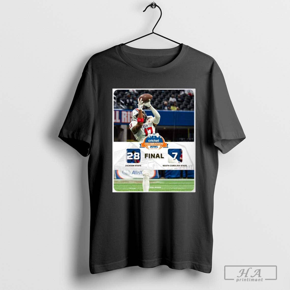 Poster Final Jackson State Tigers Vs South Carolina State Bulldogs 28 7 Cricket Celebration Bowl T Shirt