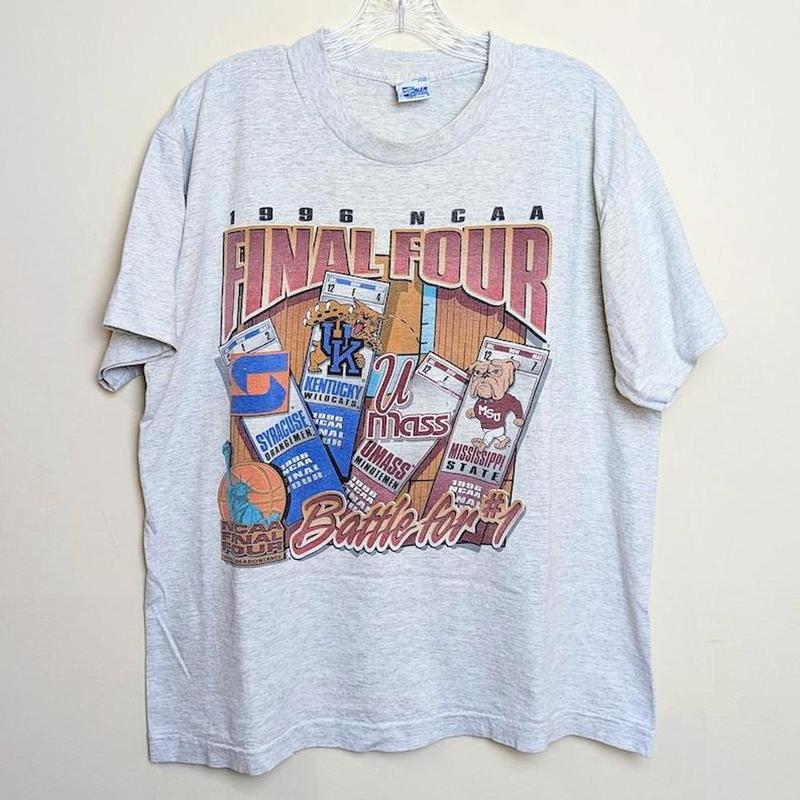 1996 NCAA Final Four SYRACUSE, KENTUCKY WILDCATS, UMASS, MISSISSIPPI STATE Champions T-shirt, Battle for #1 T-shirt Cotton