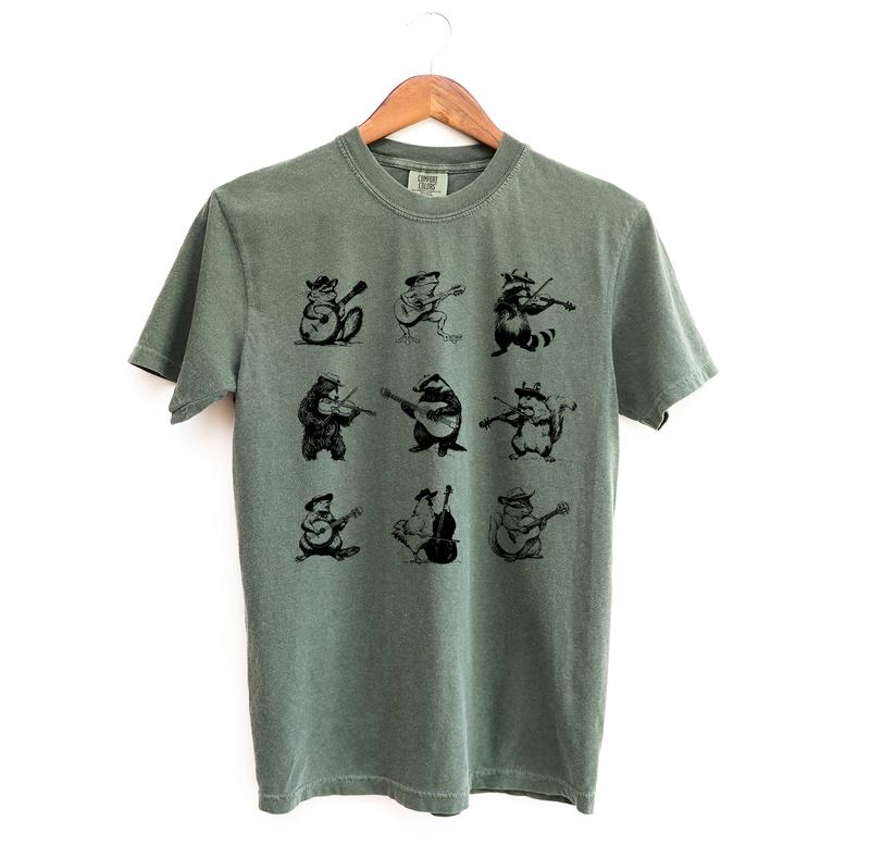 Animals Playing Music Funny T Shirt, Silly Comfort Colors Shirt