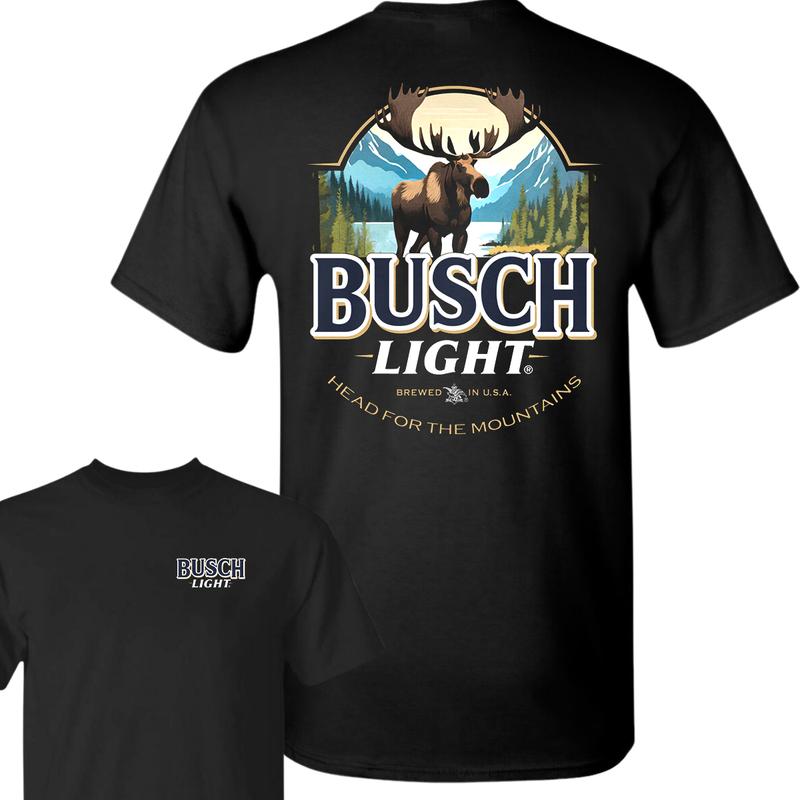 Busch Light Moose Head for the Mountains T-Shirt, Hunting T-Shirt, Full Color T-Shirt, For Men, For Women