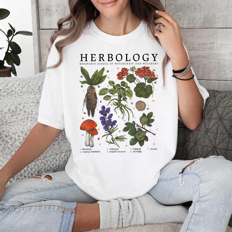 Herbology Sweatshirt Hoodie Shirt, Gift For Plant Lover Cotton Fit Womenswear wizard house