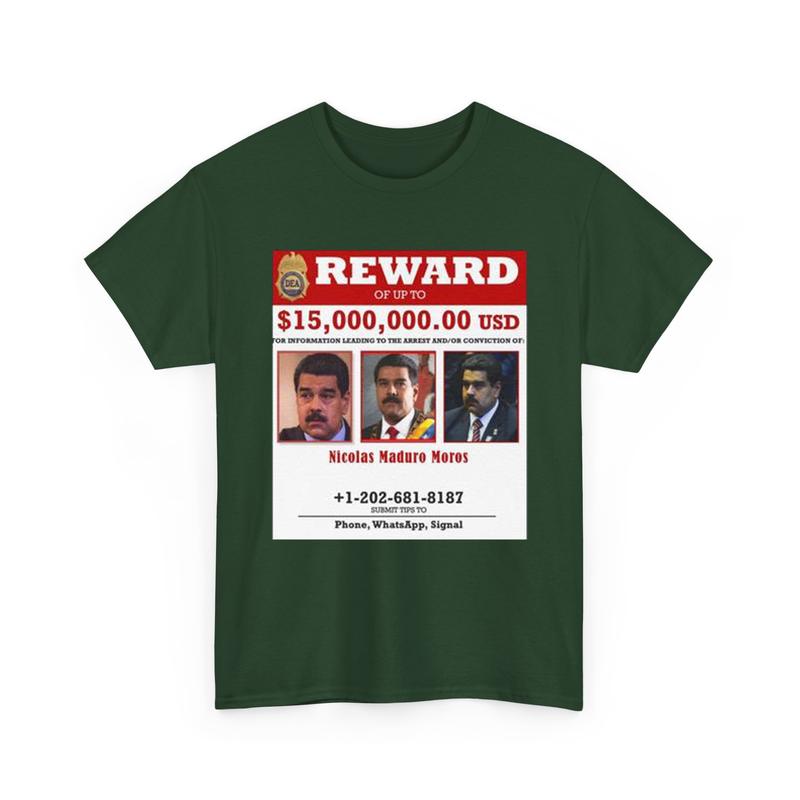 Camisa de Venezuela Shirt, Marudo Recompensa Reward 15 Millions T-Shirt, Venezuela Tee, Unisex Cotton Shirt, Full Size Full Color