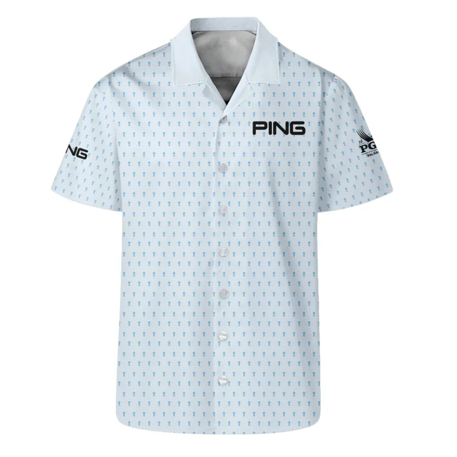 2024 PGA Championship Ping Golf Hawaiian Shirt Light Blue Pastel Golf Cup Pattern All Over Print Ove
