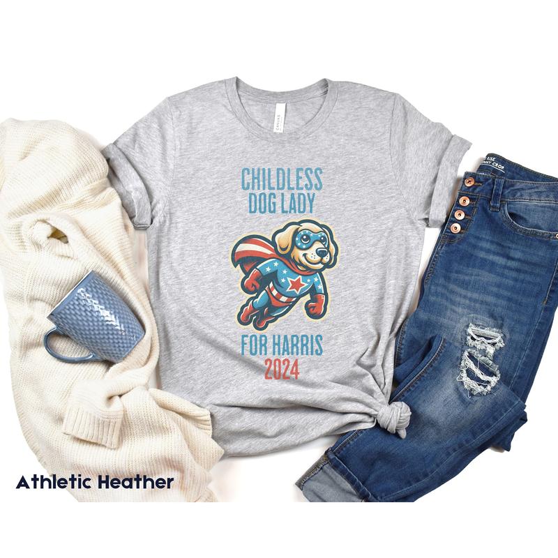 Childless Dog Lady shirt, Vote 2024, Feminist Voting Shirt, Kamala Shirt,  Pro choice, liberal, Democrat Tee Top Womenswear