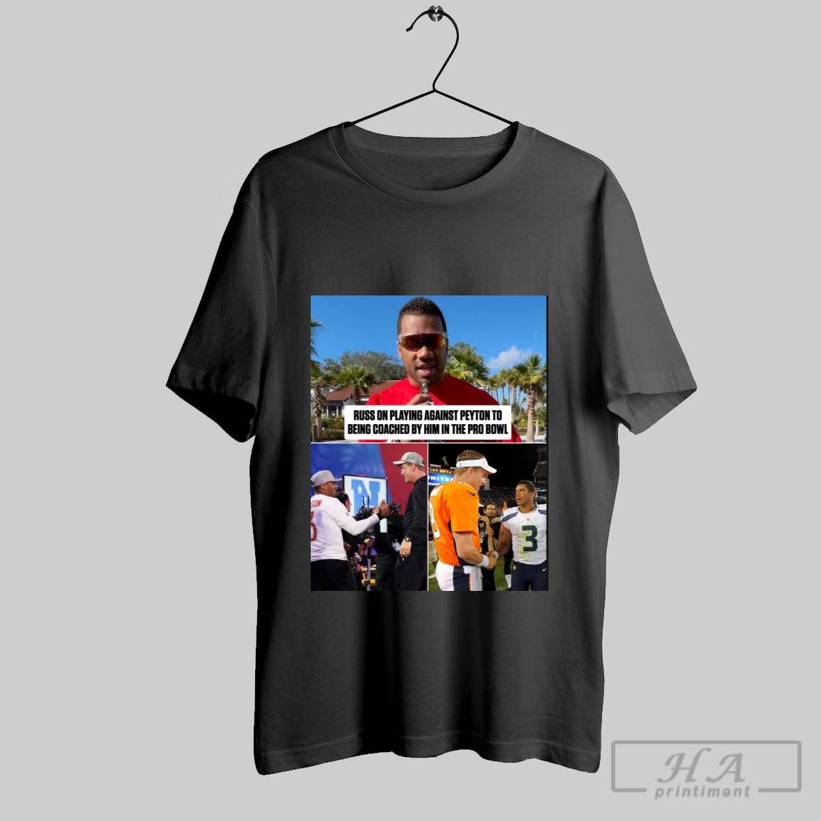 Russell Wilson And Peyton Manning Go Way Back Russ On Playing Against Peyton To Being Coached By Him In The Pro Bowl Poster T Shirt