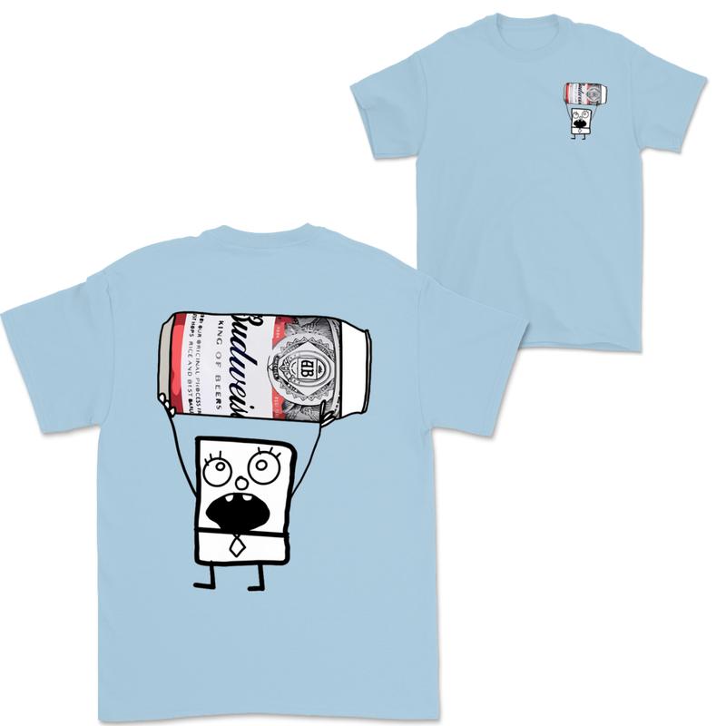 Doodlebob Budweiser 2 Sided T-Shirt, Funny Drinking T-Shirt, Summer T-Shirt, Full Color T-Shirt, Unisex T-Shirt, For Men, For Women, Gift For All Mens