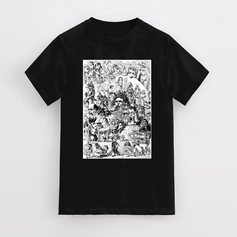 Vintage Dreamy Art Graphic Shirt, Retro Creepy 90s Shirt, Abstract Art Cotton Shirt, Line Art Vintage Tee,  Cool Gift