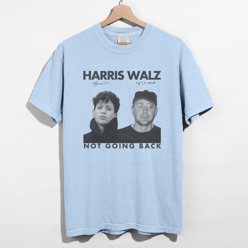 Harris Walz Not Going Back Shirt, 80s Retro Photo 2024 Harris Walz T-Shirt, Kamala Young Photo Shirt, Kamala Tim Election Voting Shirt, Pro Choice Tee